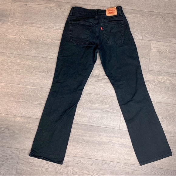 Retro Levi’s Jeans’S 550 mid-rise black wash bootcut fit Sz 29/ 8 rigid cotton - Picture 1 of 13